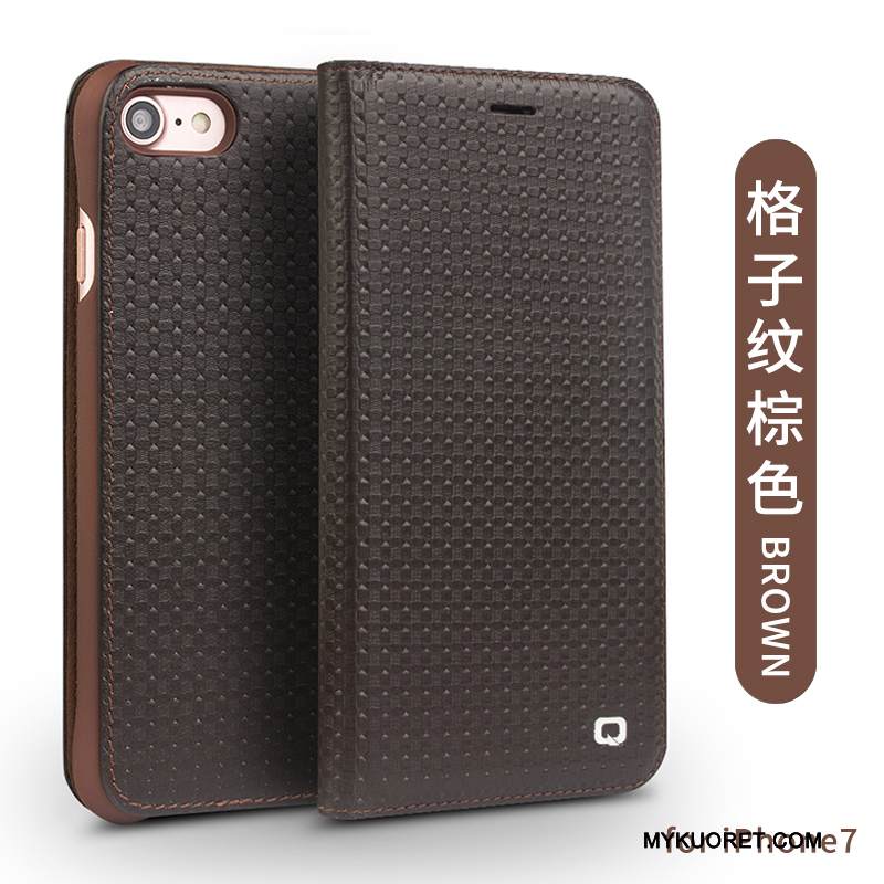 Kuori iPhone 7 Suojaus Liiketoiminta Musta, Kotelo iPhone 7 Nahka Puhelimen Kuoret