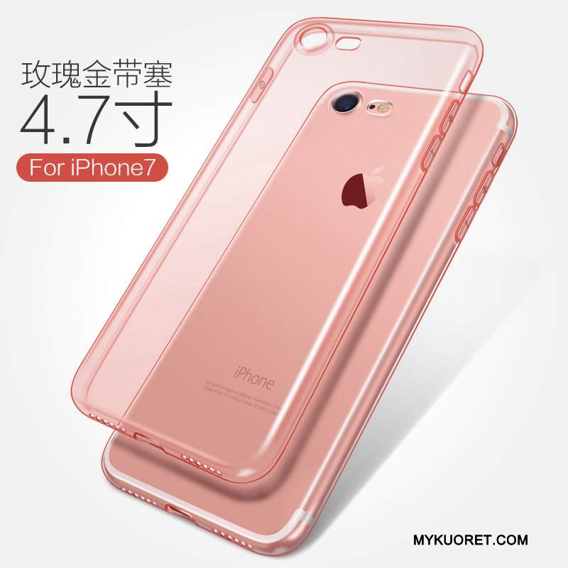 Kuori iPhone 7 Suojaus Murtumaton Läpinäkyvä, Kotelo iPhone 7 Pehmeä Neste Valkoinen Puhelimen Kuoret