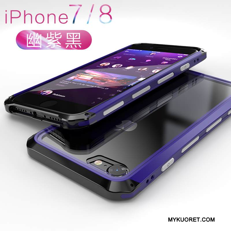 Kuori iPhone 8 Laukut Lasi Puhelimen Kuoret, Kotelo iPhone 8 Luova Hopea Tide-brändi