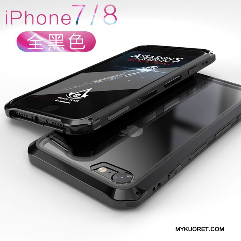 Kuori iPhone 8 Laukut Lasi Puhelimen Kuoret, Kotelo iPhone 8 Luova Hopea Tide-brändi