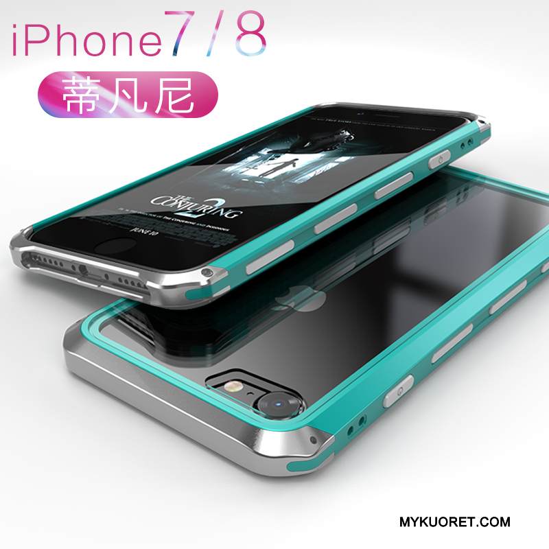 Kuori iPhone 8 Laukut Lasi Puhelimen Kuoret, Kotelo iPhone 8 Luova Hopea Tide-brändi