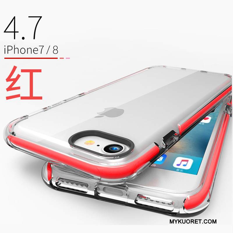 Kuori iPhone 8 Laukut Läpinäkyvä Puhelimen Kuoret, Kotelo iPhone 8 Pehmeä Neste Vihreä Murtumaton