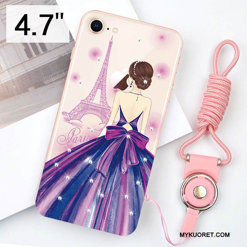 Kuori iPhone 8 Laukut Läpinäkyvä Puhelimen Kuoret, Kotelo iPhone 8 Silikoni Vaalean Jauhe