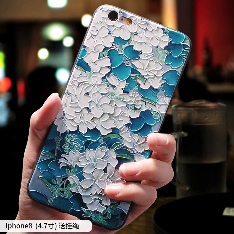 Kuori iPhone 8 Laukut Murtumaton Kiinalainen Tyyli, Kotelo iPhone 8 Pehmeä Neste Uusi Ripustettavat Koristeet