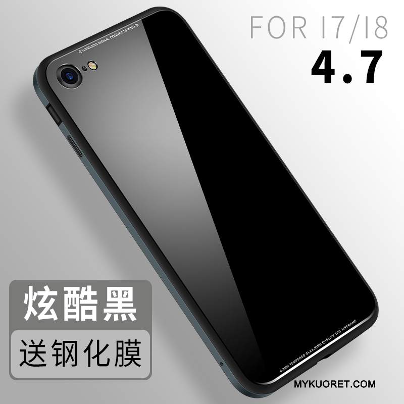 Kuori iPhone 8 Laukut Murtumaton Lasi, Kotelo iPhone 8 Silikoni Musta Uusi