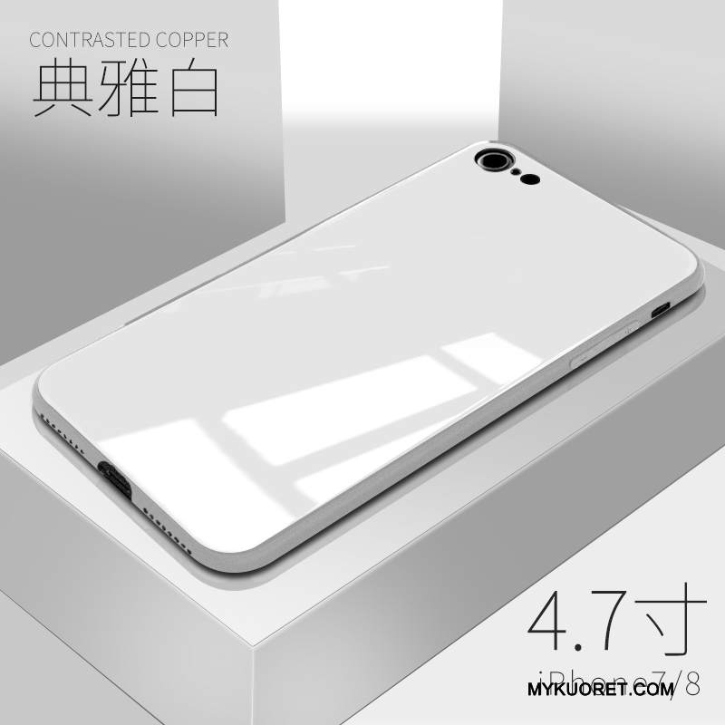 Kuori iPhone 8 Laukut Murtumaton Punainen, Kotelo iPhone 8 Pehmeä Neste Net Red Lasi