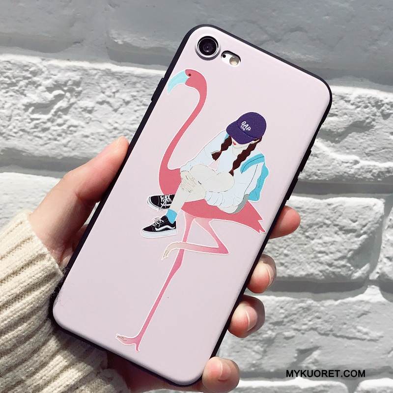 Kuori iPhone 8 Laukut Persoonallisuus Kissa, Kotelo iPhone 8 Pehmeä Neste Punainen Trendi