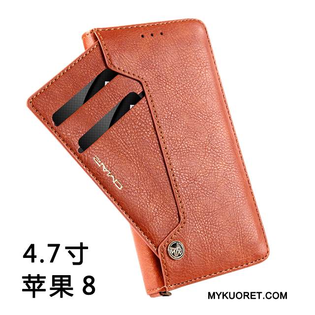 Kuori iPhone 8 Laukut Puhelimen Kuoret Kortti, Kotelo iPhone 8 Nahka Harmaa Liiketoiminta