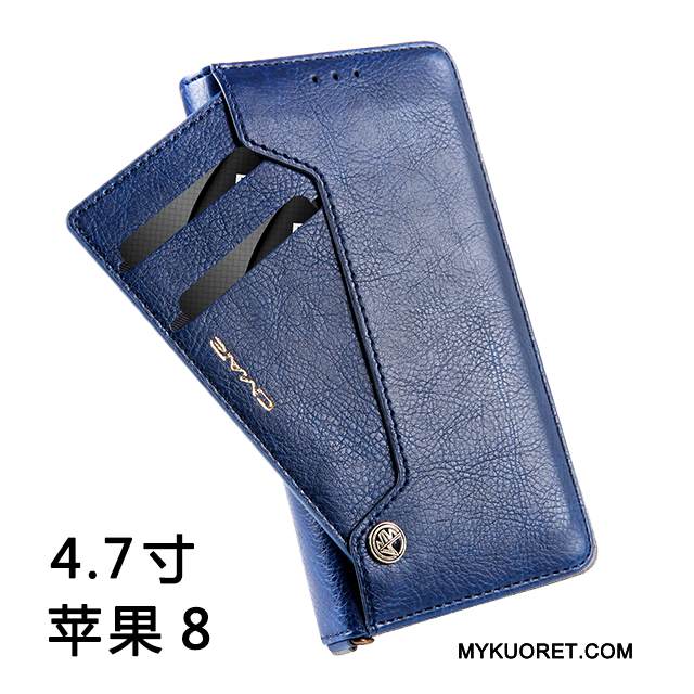 Kuori iPhone 8 Laukut Puhelimen Kuoret Kortti, Kotelo iPhone 8 Nahka Harmaa Liiketoiminta