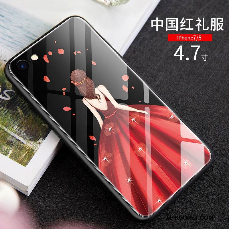 Kuori iPhone 8 Laukut Punainen Murtumaton, Kotelo iPhone 8 Puhelimen Kuoret Kova