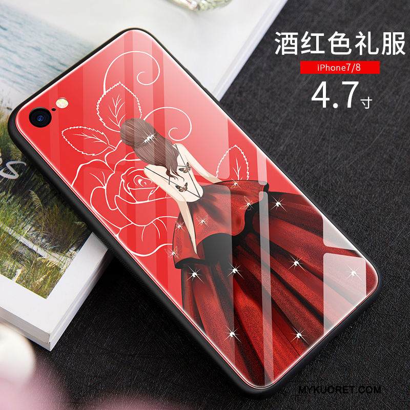 Kuori iPhone 8 Laukut Punainen Murtumaton, Kotelo iPhone 8 Puhelimen Kuoret Kova