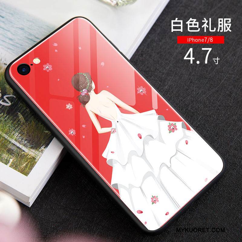 Kuori iPhone 8 Laukut Punainen Murtumaton, Kotelo iPhone 8 Puhelimen Kuoret Kova