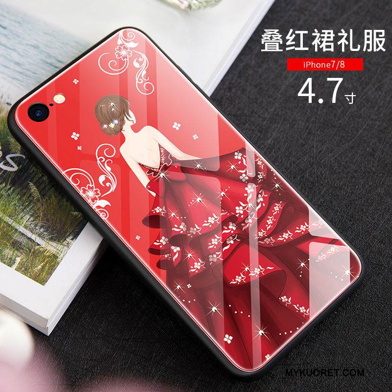 Kuori iPhone 8 Laukut Punainen Murtumaton, Kotelo iPhone 8 Puhelimen Kuoret Kova