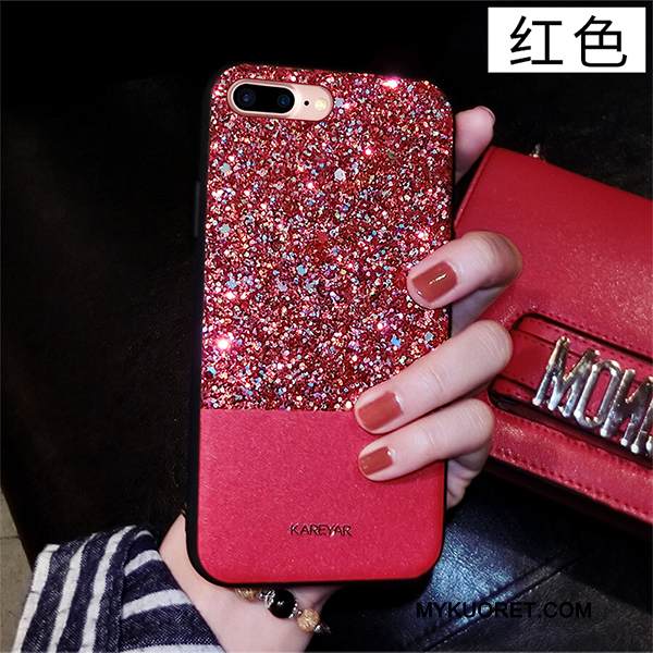 Kuori iPhone 8 Laukut Punainen Tide-brändi, Kotelo iPhone 8 Silikoni Jauhe Murtumaton