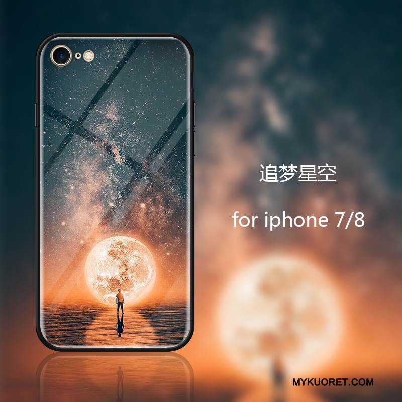 Kuori iPhone 8 Luova Lasi Musta, Kotelo iPhone 8 Silikoni Uusi Trendi