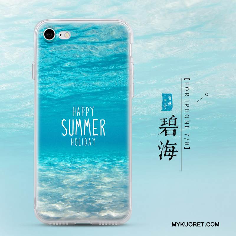 Kuori iPhone 8 Luova Ripustettavat Koristeet Sininen, Kotelo iPhone 8 Pehmeä Neste Trendi Puhelimen Kuoret