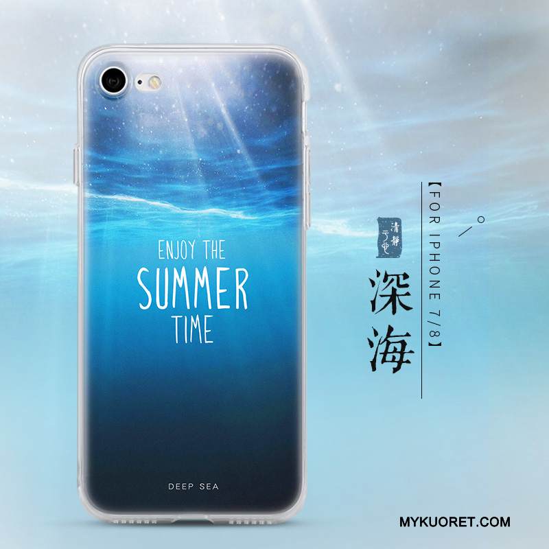 Kuori iPhone 8 Luova Ripustettavat Koristeet Sininen, Kotelo iPhone 8 Pehmeä Neste Trendi Puhelimen Kuoret