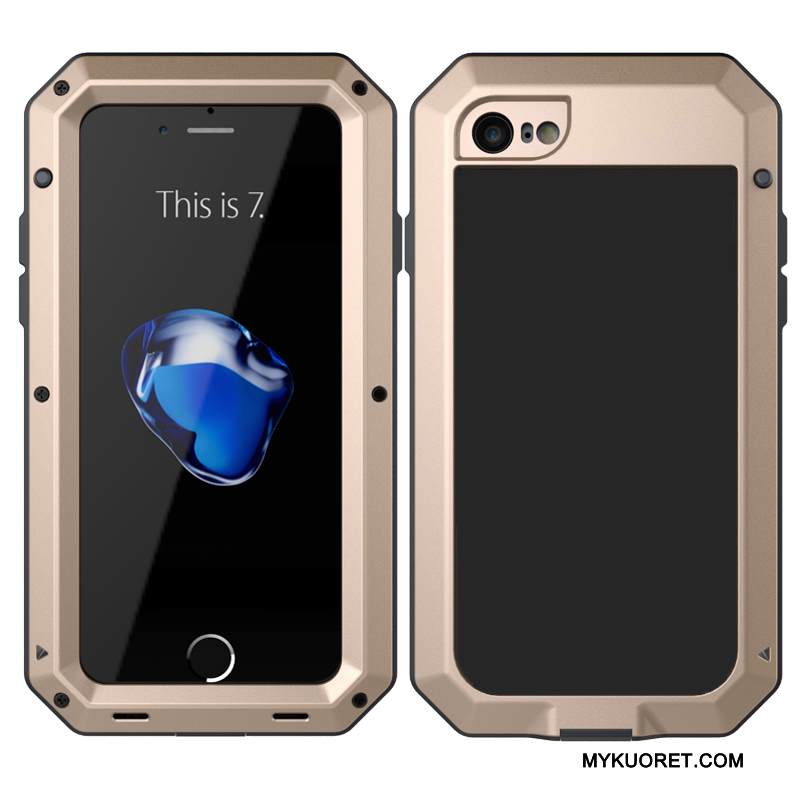 Kuori iPhone 8 Metalli Puhelimen Kuoret Naamiointi, Kotelo iPhone 8 Luova Vihreä Keltainen