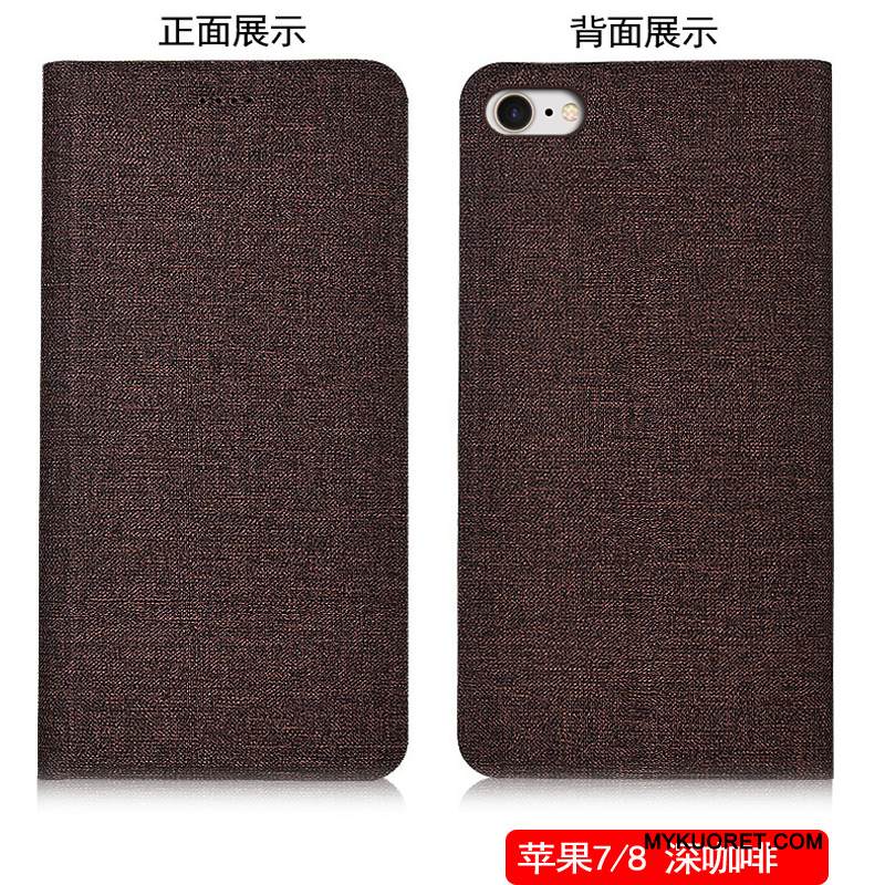 Kuori iPhone 8 Monivärinen Murtumaton Pellava, Kotelo iPhone 8 Suojaus Puhelimen Kuoret