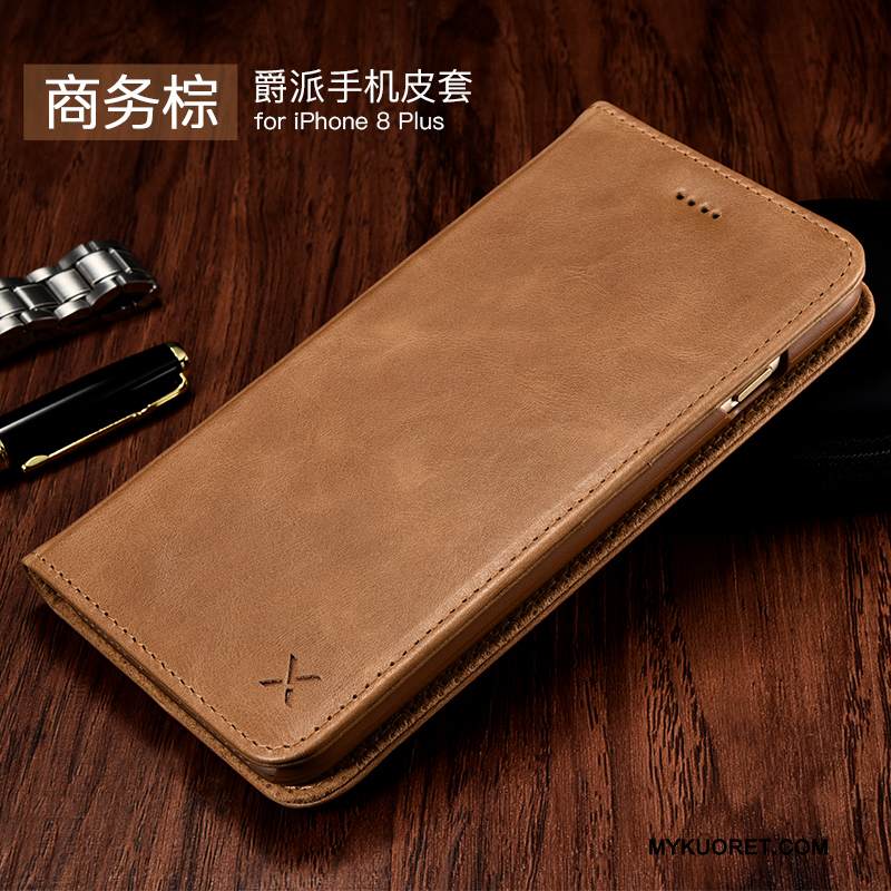 Kuori iPhone 8 Nahka Khaki Uusi, Kotelo iPhone 8 Kuoret Liiketoiminta Puhelimen Kuoret