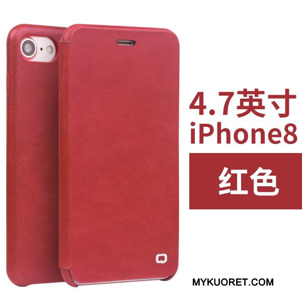 Kuori iPhone 8 Nahka Liiketoiminta Puhelimen Kuoret, Kotelo iPhone 8 Suojaus Ohut
