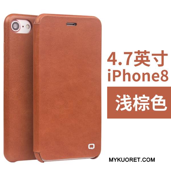 Kuori iPhone 8 Nahka Liiketoiminta Puhelimen Kuoret, Kotelo iPhone 8 Suojaus Ohut
