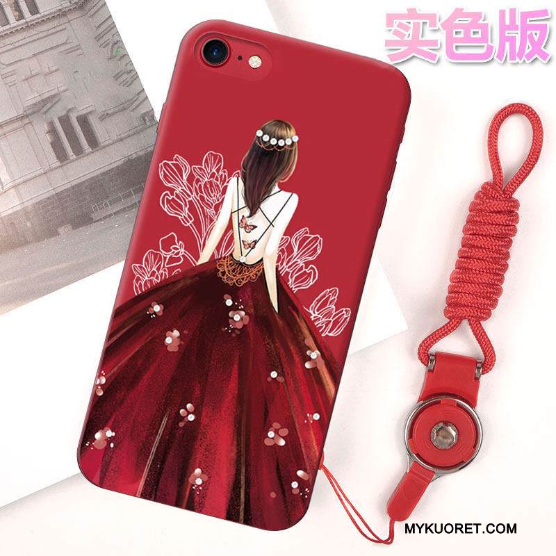 Kuori iPhone 8 Pehmeä Neste Jauhe Puhelimen Kuoret, Kotelo iPhone 8 Silikoni Ripustettavat Koristeet Murtumaton