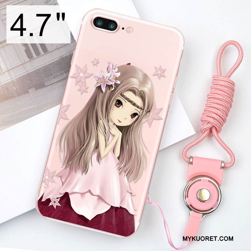 Kuori iPhone 8 Pehmeä Neste Jauhe Puhelimen Kuoret, Kotelo iPhone 8 Silikoni Ripustettavat Koristeet Murtumaton