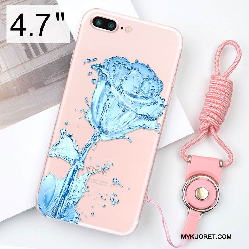 Kuori iPhone 8 Pehmeä Neste Jauhe Puhelimen Kuoret, Kotelo iPhone 8 Silikoni Ripustettavat Koristeet Murtumaton