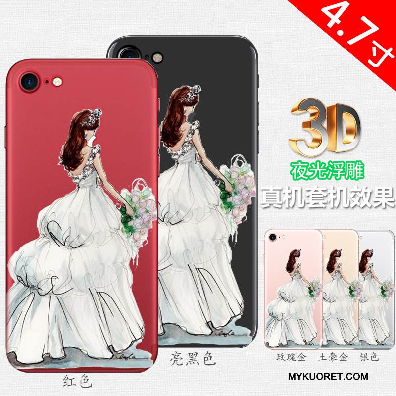 Kuori iPhone 8 Pehmeä Neste Jauhe Puhelimen Kuoret, Kotelo iPhone 8 Silikoni Ripustettavat Koristeet Murtumaton