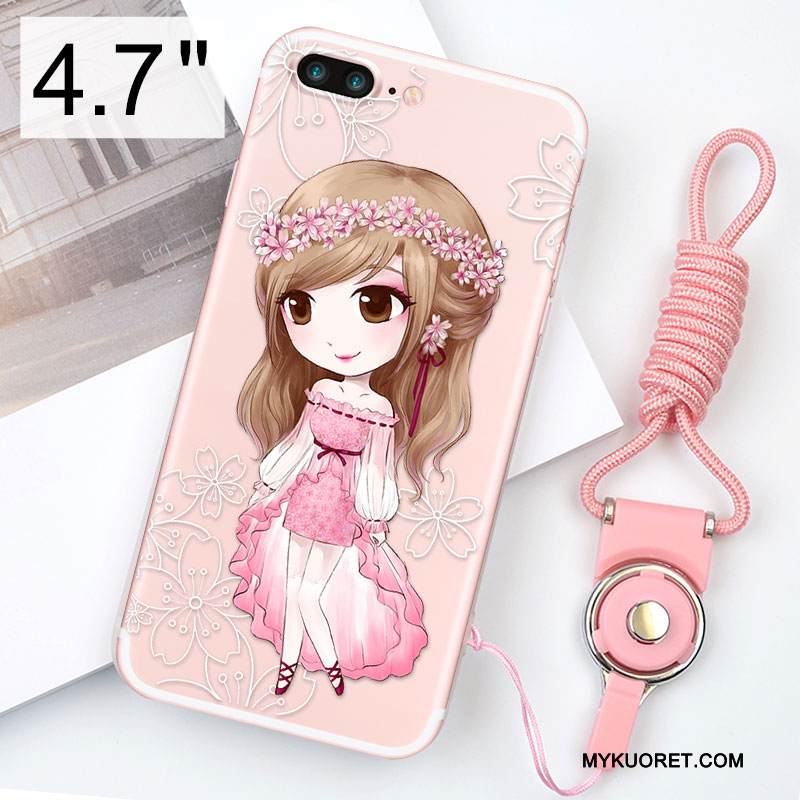 Kuori iPhone 8 Pehmeä Neste Jauhe Puhelimen Kuoret, Kotelo iPhone 8 Silikoni Ripustettavat Koristeet Murtumaton