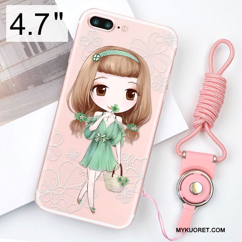 Kuori iPhone 8 Pehmeä Neste Jauhe Puhelimen Kuoret, Kotelo iPhone 8 Silikoni Ripustettavat Koristeet Murtumaton