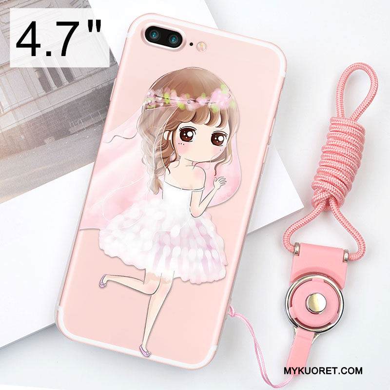 Kuori iPhone 8 Pehmeä Neste Jauhe Puhelimen Kuoret, Kotelo iPhone 8 Silikoni Ripustettavat Koristeet Murtumaton