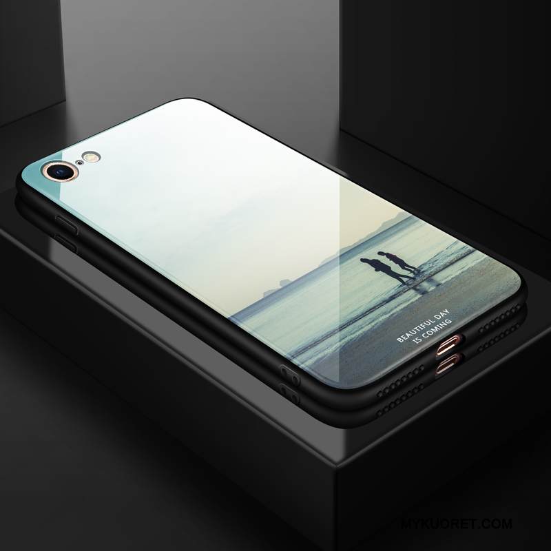 Kuori iPhone 8 Pehmeä Neste Tähtitaivas Violetti, Kotelo iPhone 8 Lasi Puhelimen Kuoret