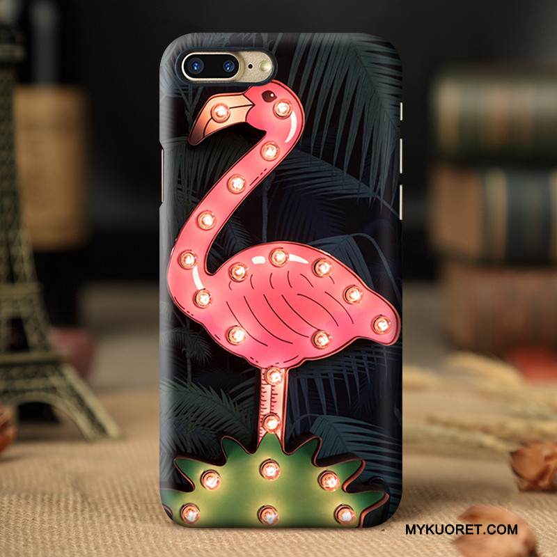 Kuori iPhone 8 Plus Keltainen Pesty Suede, Kotelo iPhone 8 Plus Taide Lintu