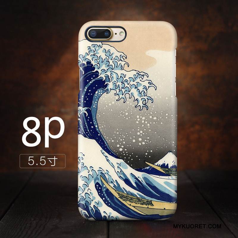 Kuori iPhone 8 Plus Kirsikka Oranssi, Kotelo iPhone 8 Plus Puhelimen Kuoret Nosturi