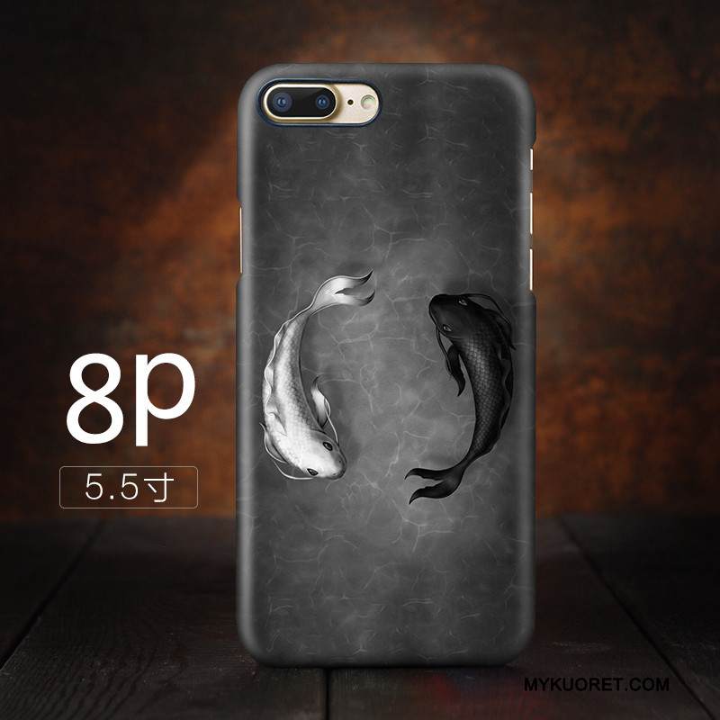 Kuori iPhone 8 Plus Kirsikka Oranssi, Kotelo iPhone 8 Plus Puhelimen Kuoret Nosturi