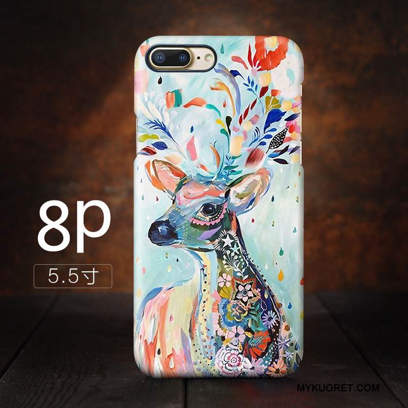 Kuori iPhone 8 Plus Kirsikka Oranssi, Kotelo iPhone 8 Plus Puhelimen Kuoret Nosturi