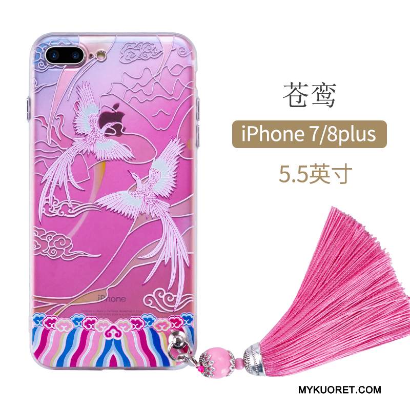 Kuori iPhone 8 Plus Laukut Cowboy Puhelimen Kuoret, Kotelo iPhone 8 Plus Silikoni Koira Jauhe