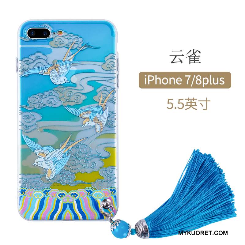 Kuori iPhone 8 Plus Laukut Cowboy Puhelimen Kuoret, Kotelo iPhone 8 Plus Silikoni Koira Jauhe