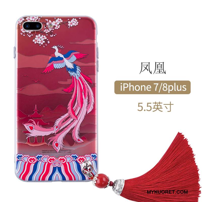 Kuori iPhone 8 Plus Laukut Cowboy Puhelimen Kuoret, Kotelo iPhone 8 Plus Silikoni Koira Jauhe