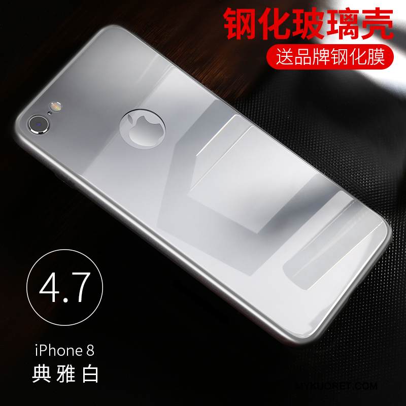 Kuori iPhone 8 Plus Laukut Lasi Puhelimen Kuoret, Kotelo iPhone 8 Plus Musta Karkaisu