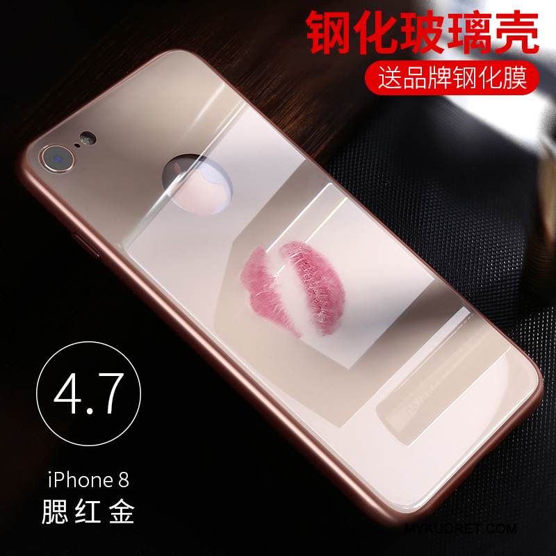 Kuori iPhone 8 Plus Laukut Lasi Puhelimen Kuoret, Kotelo iPhone 8 Plus Musta Karkaisu