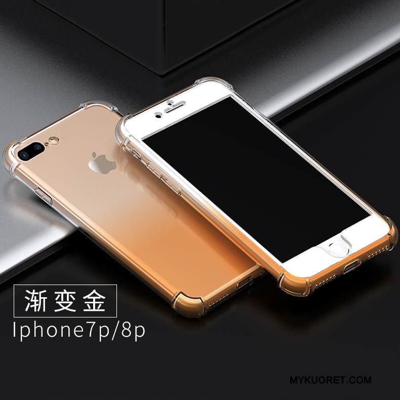 Kuori iPhone 8 Plus Laukut Läpinäkyvä Murtumaton, Kotelo iPhone 8 Plus Silikoni Puhelimen Kuoret Jauhe