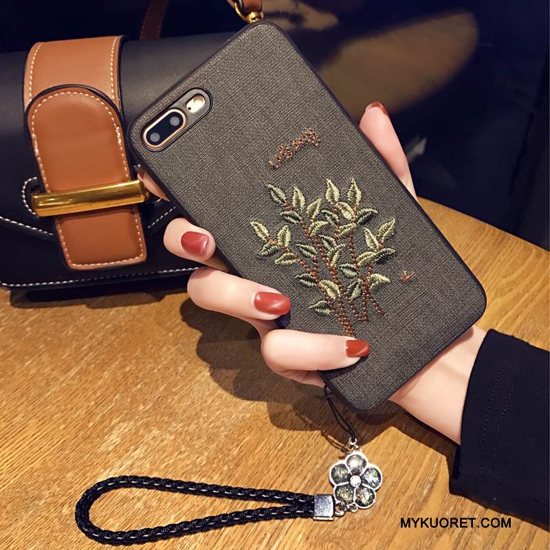 Kuori iPhone 8 Plus Laukut Murtumaton Puhelimen Kuoret, Kotelo iPhone 8 Plus Luova Musta Ripustettavat Koristeet