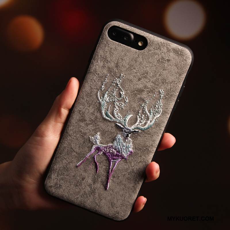 Kuori iPhone 8 Plus Laukut Persoonallisuus Sininen, Kotelo iPhone 8 Plus Suojaus Puhelimen Kuoret Harmaa