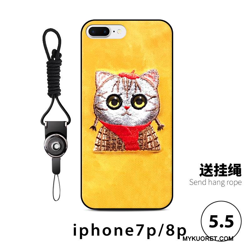 Kuori iPhone 8 Plus Laukut Puhelimen Kuoret Trendi, Kotelo iPhone 8 Plus Sarjakuva Murtumaton Punainen