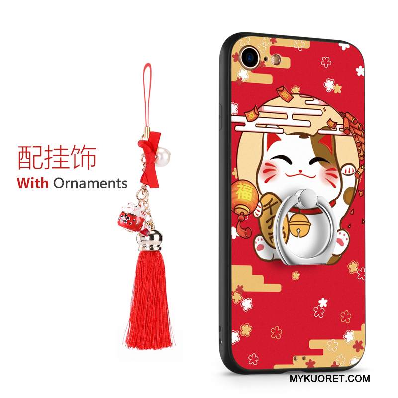 Kuori iPhone 8 Plus Laukut Punainen Rikkaus, Kotelo iPhone 8 Plus Silikoni Kissa Murtumaton