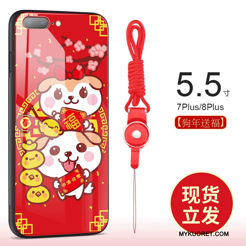 Kuori iPhone 8 Plus Laukut Rikkaus Murtumaton, Kotelo iPhone 8 Plus Kissa Koira