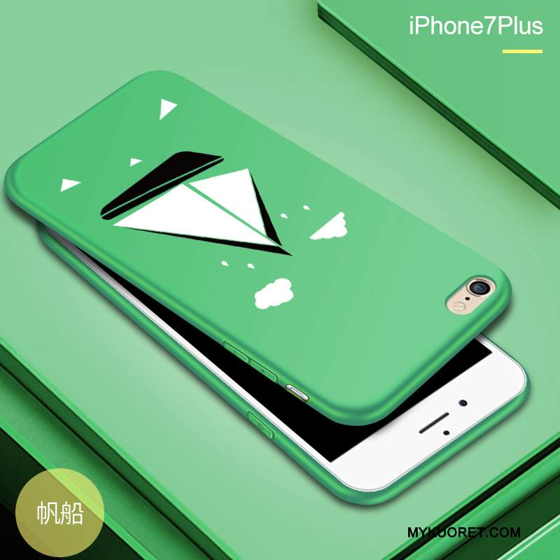 Kuori iPhone 8 Plus Laukut Trendi Keltainen, Kotelo iPhone 8 Plus Pehmeä Neste Vihreä Persoonallisuus